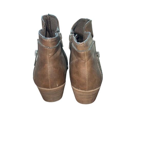 Brown Faux Leather Faded Glory Booties Size 6 - Picture 5 of 11